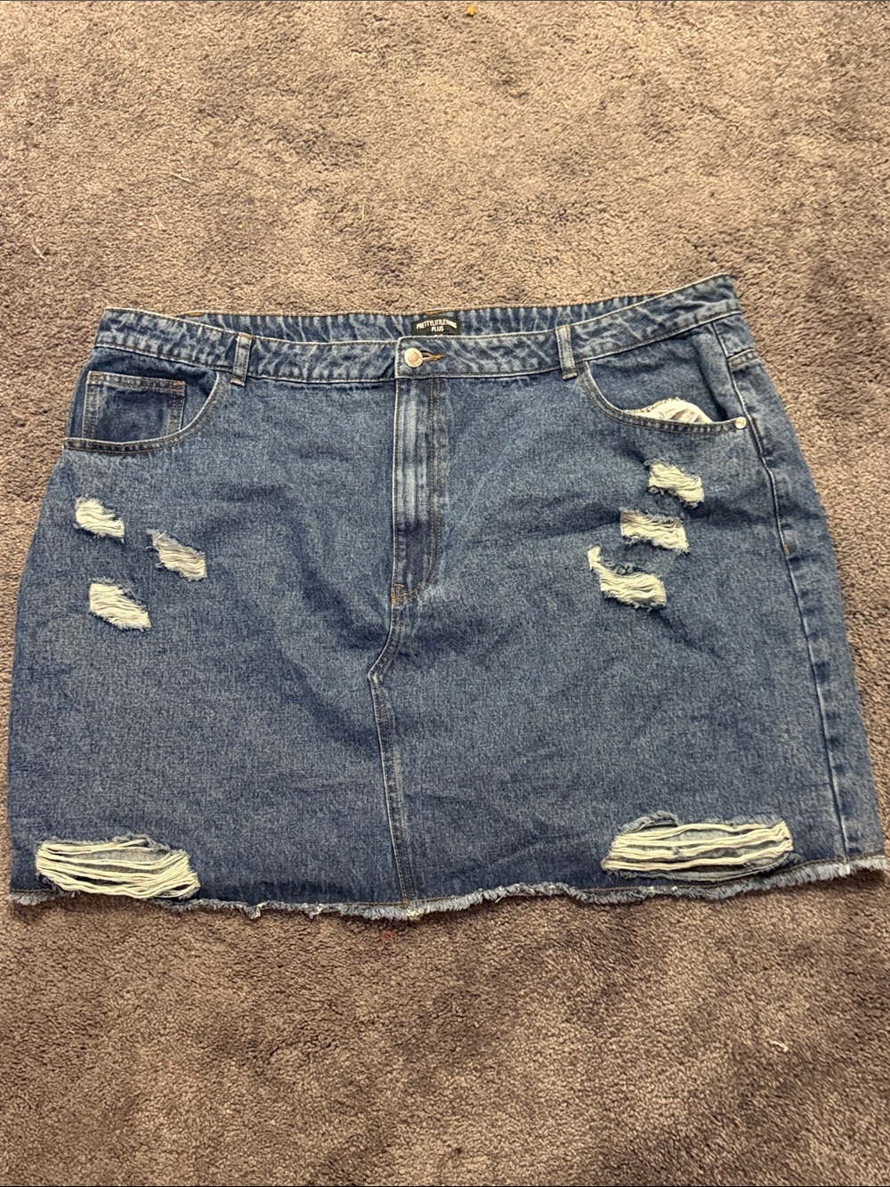 Distressed Blue Denim Mini Skirt - Pretty little things